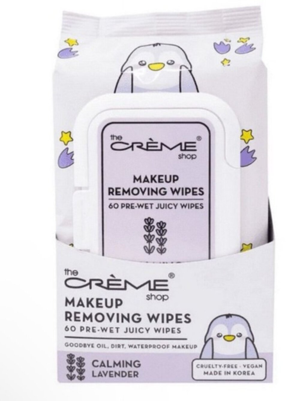 The Creme Shop Calming Lavender Makeup Removing Wipes NIP